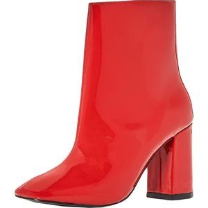 KC Jaggar Womens Red Patent Leather Ankle Boots Shoes 40 Medium